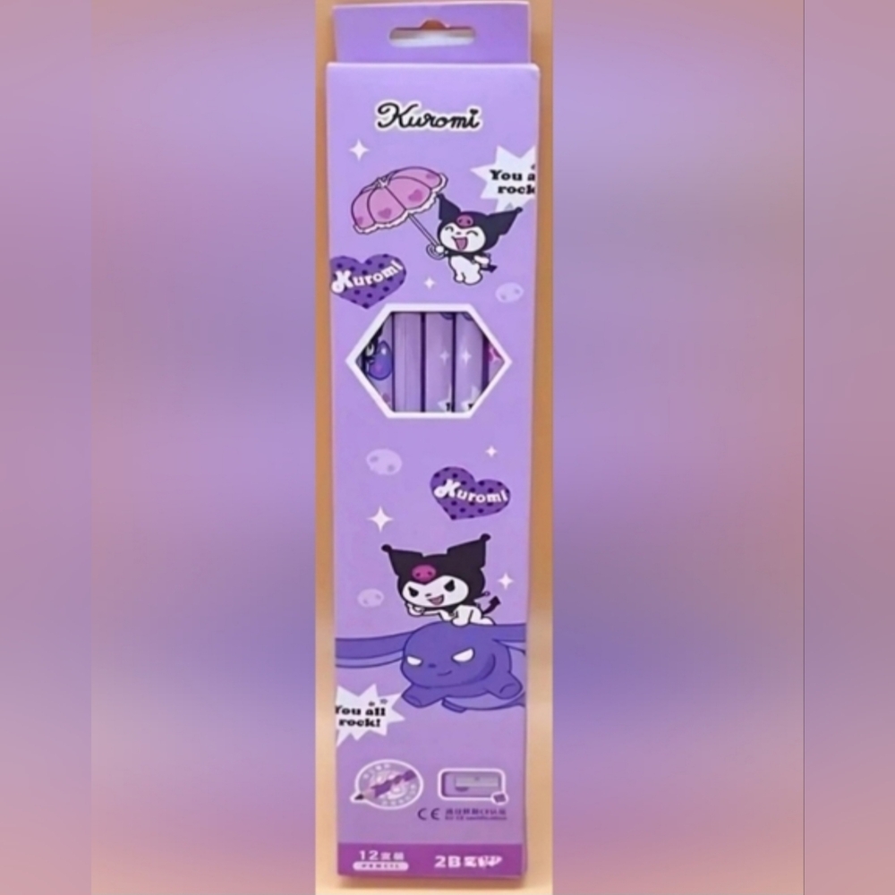 Sanrio Kuromi Bundle Of 3 Stationary Set, Pencils, Pencil/Pen 2 Way Case ALL NEW - Picture 6 of 16